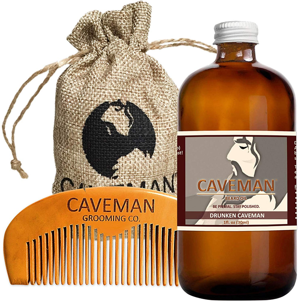 Caveman Beard Oil and Handmade Comb Set