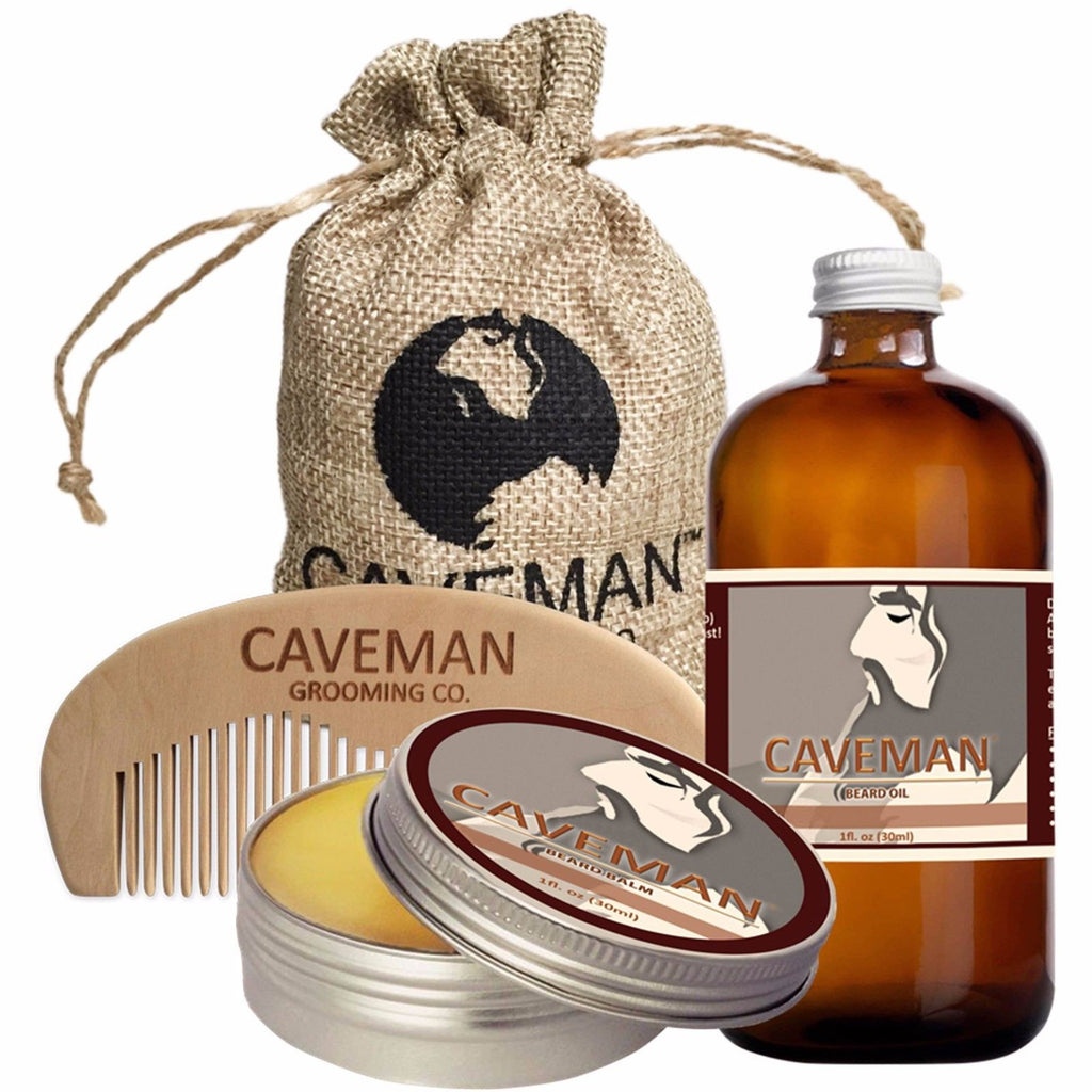 Caveman Beard Oil, Beard Balm, Handmade Comb Set